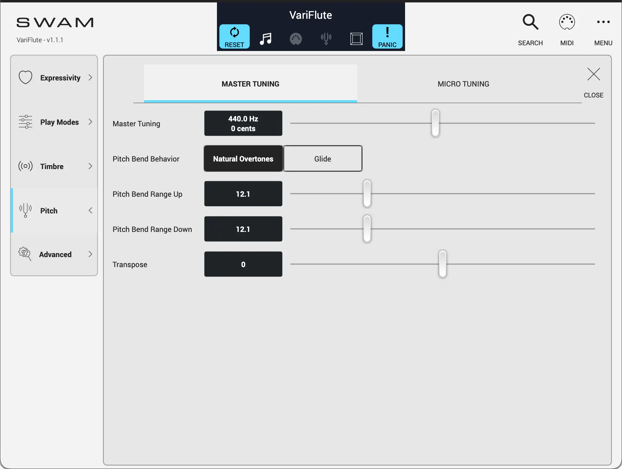 PITCH - MASTER TUNING